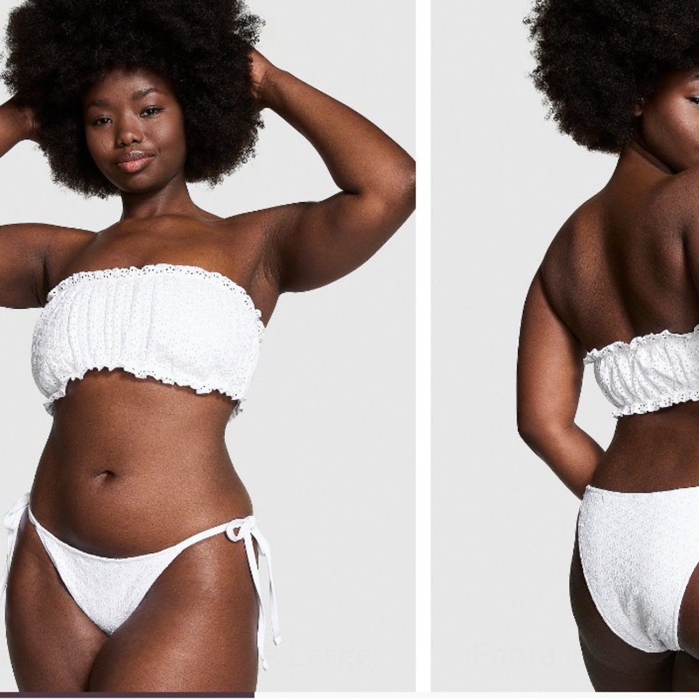By Frankies Bikinis Rosalind Eyelet Bandeau & Bridgette Eyelet Bikini Bottom - Picture 2 of 6